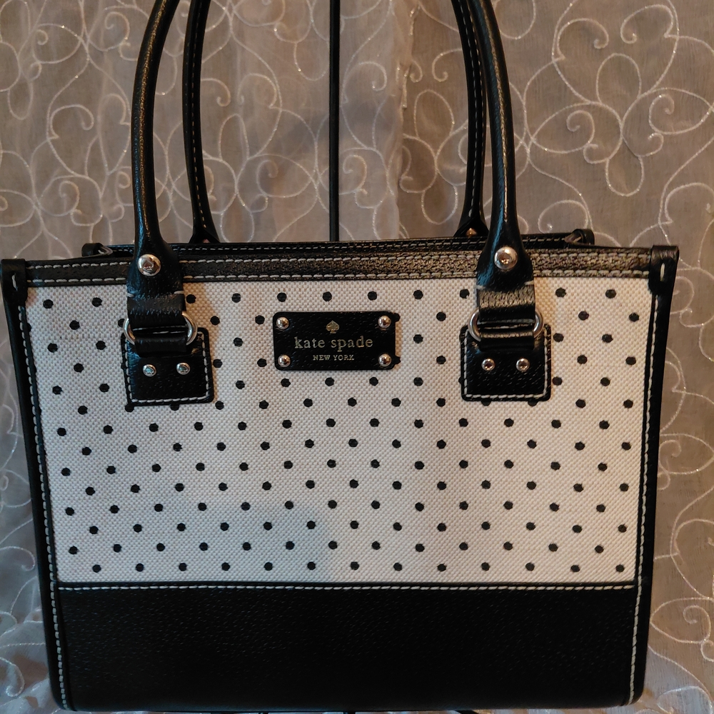 Kate Spade Black and White Polka Dot Tote